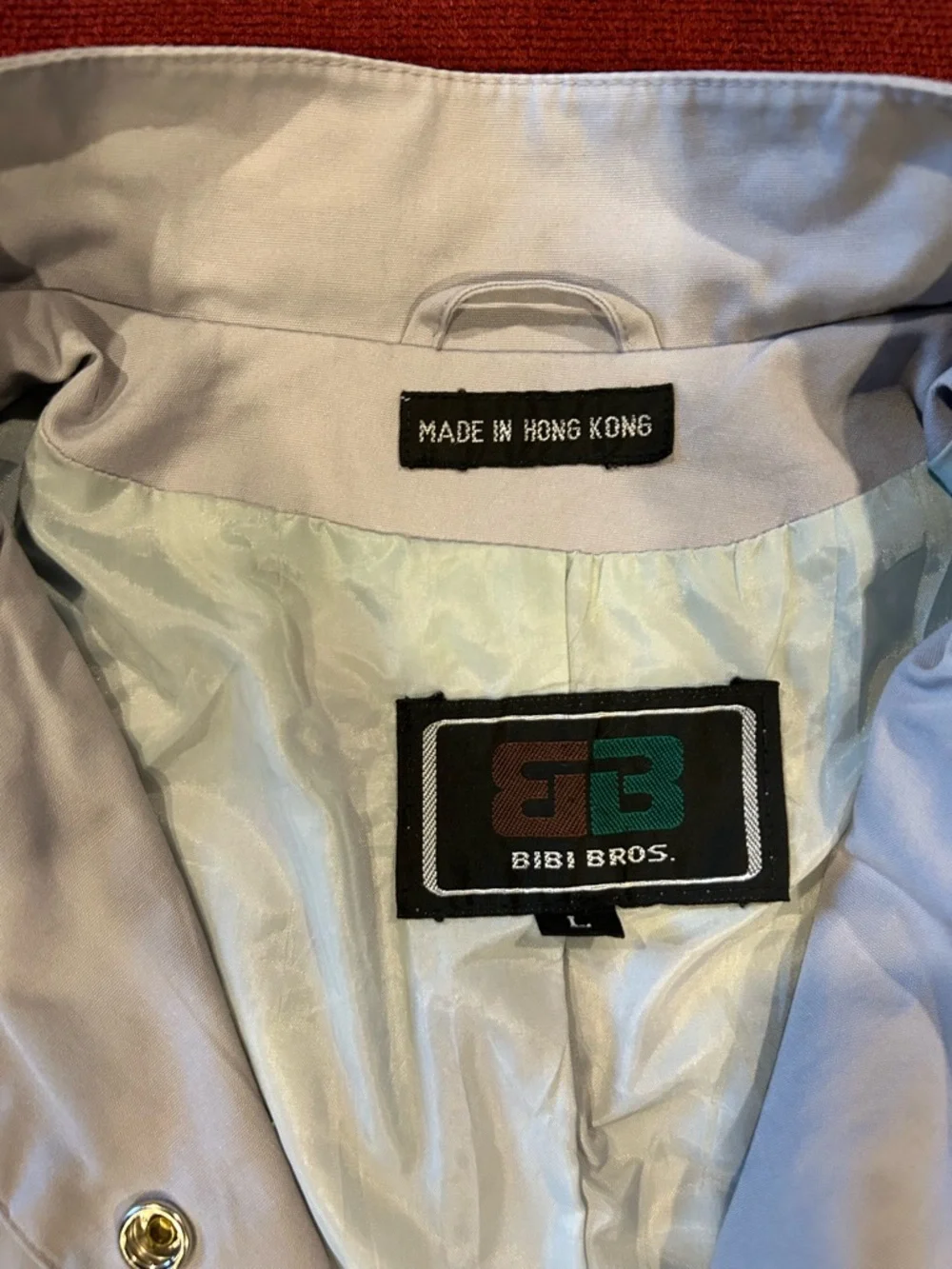 Vintage Bibi Bros Colorblock Windbreaker Jacket 80s Made in Hong Kong Snap Front